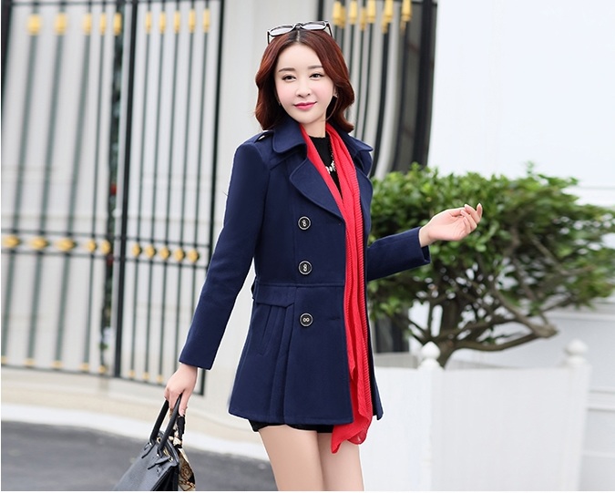 พรีออเดอร์ - เสื้อโค้ทผ้าวูลกันหนาว Pre - CT720 (สีกรม)