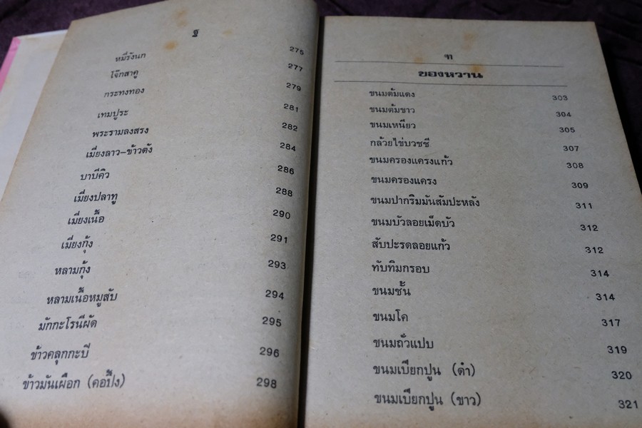 ตำรากับข้าว คาว-หวาน ทิพรส โดย หลานเเม่ครัวหัวป่าก์ จ.จ.ร. ปกเเข็ง 355 หน้า ปี 2521