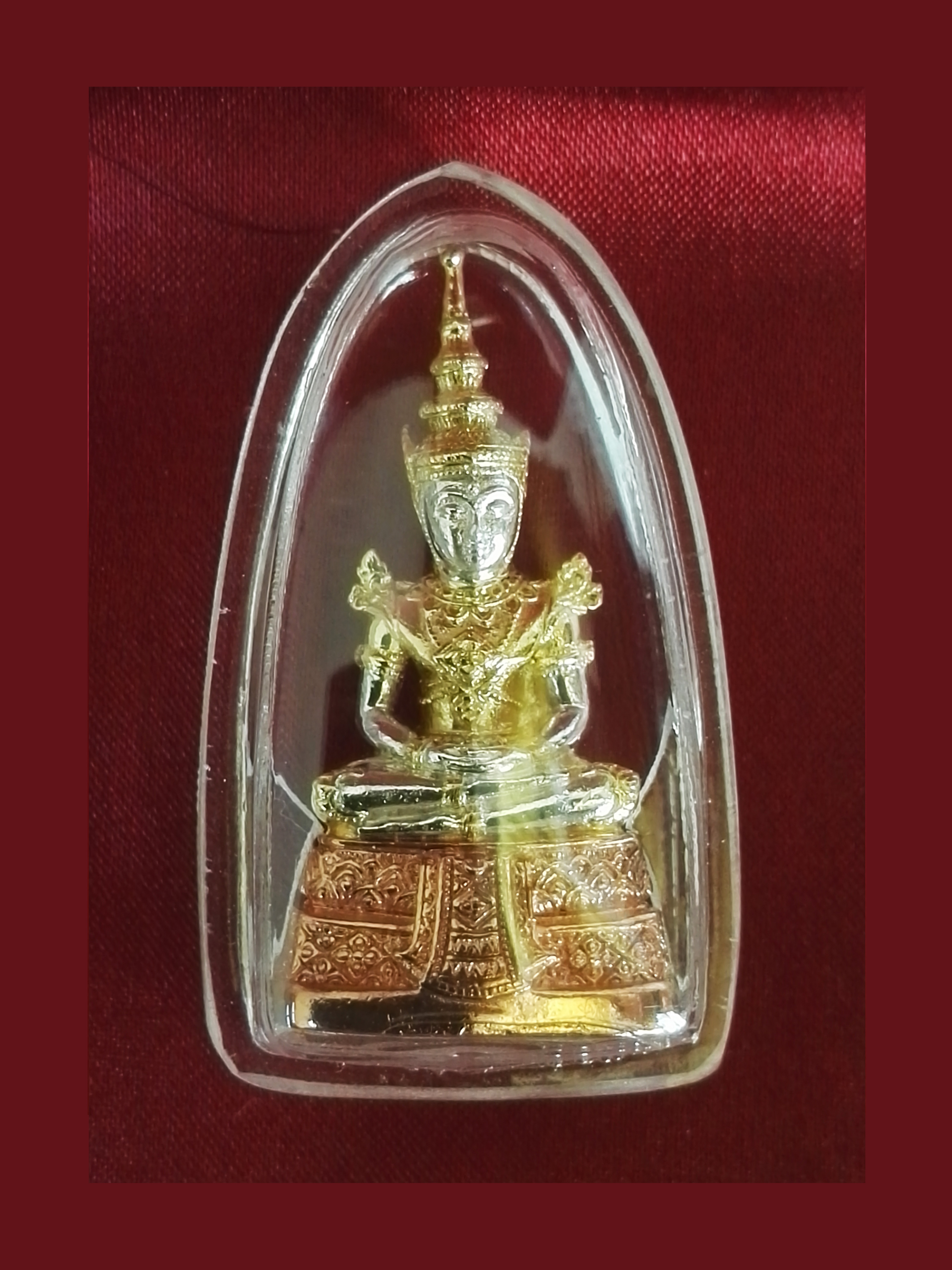 พระแก้วมรกตฤดูร้อน กรมสรรพสามิต เนื้อเงิน ชุบ 3 กษัตริย์