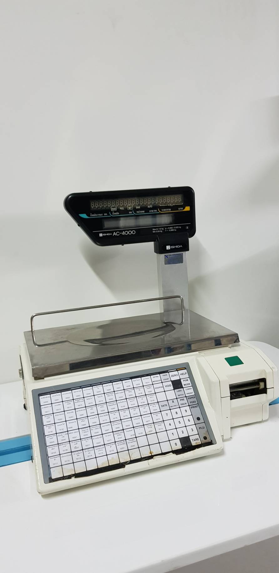 เครื่องชั่งคำนวณราคาพร้อมพิมพ์สติ๊กเกอร์แบบตั้งโต๊ะ อิชิดะIshida AC4000 มือสอง