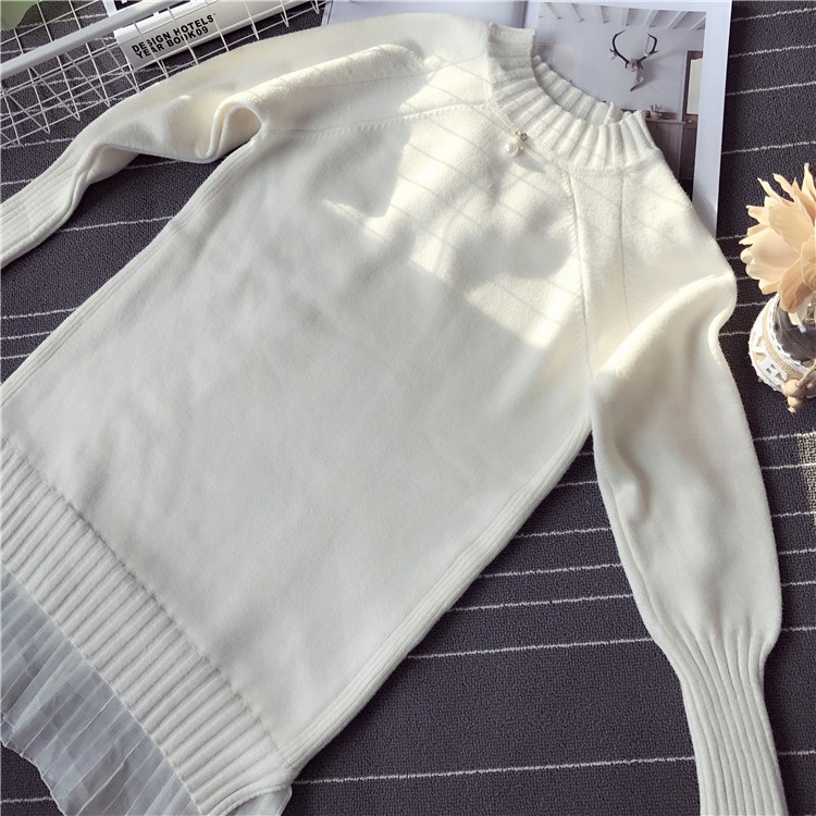 พร้อมส่ง - เดรสไหมพรม DT511 (สีขาว)