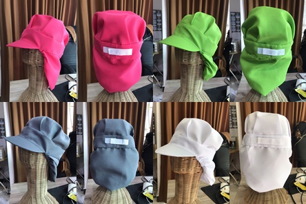 หมวกแม่ครัวเสริมเน็ตเก็บผมแบบจับจีบ