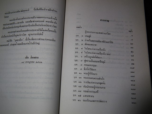พุทธจริยา โดย วศิน อินทสระ จัดพิมพ์เป็นอนุสรณ์งานสมโภชน์หิรัณยบัฏเเละทำบุญอายุ 80 ปี พระธรรมปัญญาจารย์ หนา 420 หน้า ปี 2537