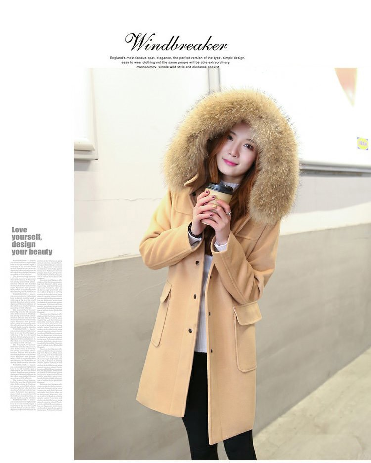 พร้อมส่ง - เสื้อโค้ทผ้าวูลกันหนาว CT174 (สีน้ำตาล)