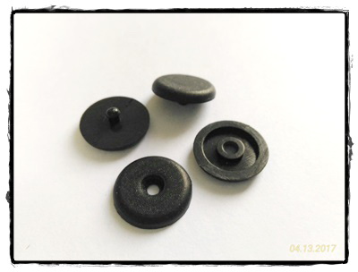 กระดุมปลายมน B สีดำ