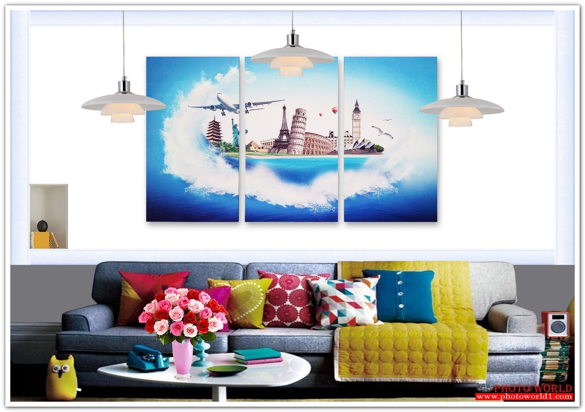 สั่งทำวอลเปเปอร์ รูปภาพติดผนัง มีภาพให้เลือกกว่า 50,000 ภาพ ออกแบบกราฟฟิค หรือ รูปภาพตามที่ท่านกำหนด ในสไตล์ท่านเอง "custom made" SIZE;M 3SET,TRAVEL.3