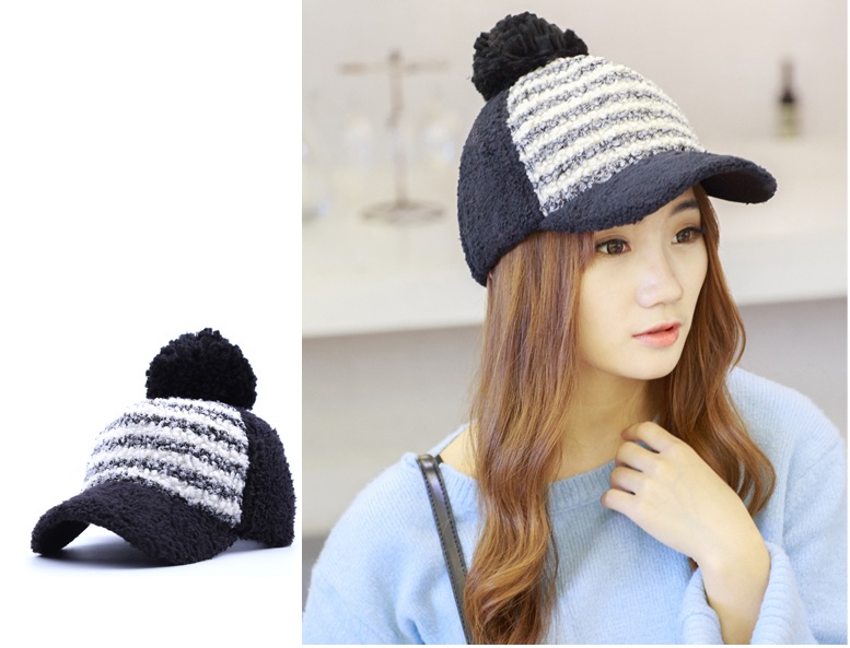 พรีออเดอร์ - หมวกแก๊ปไหมพรม Pre - HT620 (สีดำ)