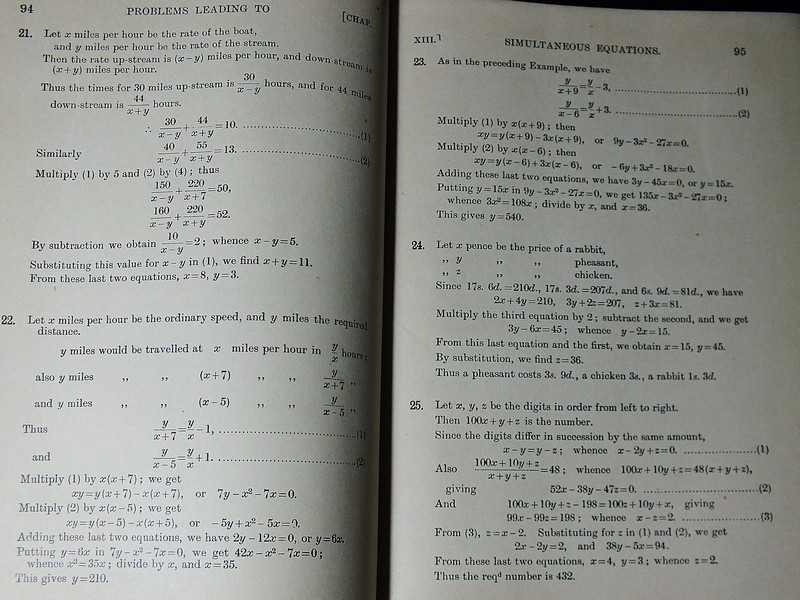 A School Algebra with answer by H.S.HALL & Key to HALL'S School Algebra by L.W.GRENVILLE ปกแข็ง 2 เล่ม ปี 1970 / 1956