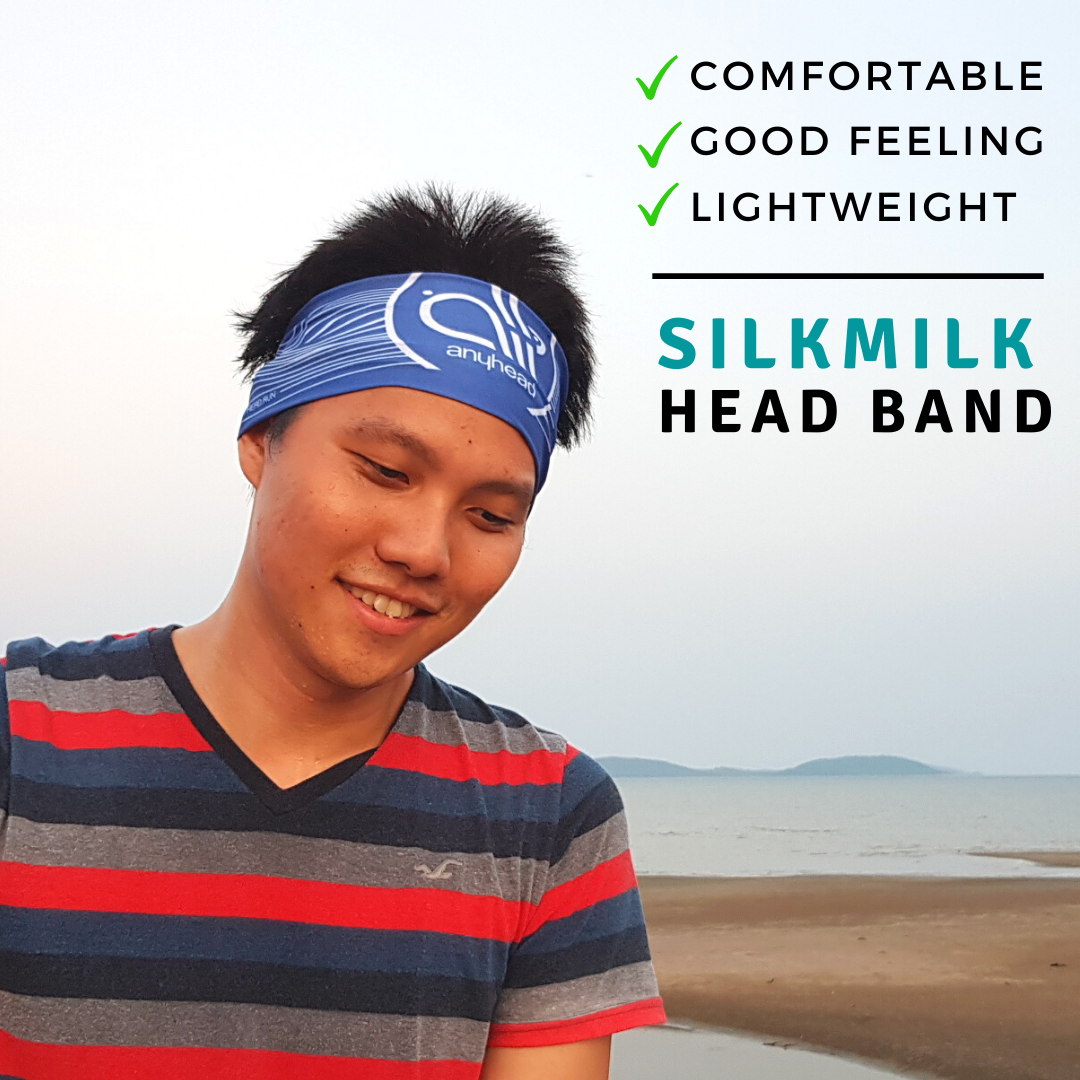 ผ้าคาดศรีษะ Head Band เนื้อ Silk Milk นุ่ม สบาย กันเหงื่อ by anyhead
