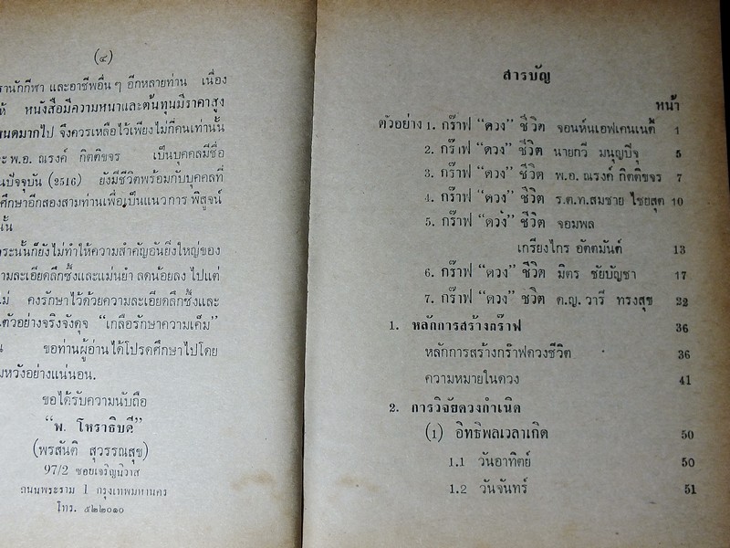 พรหมพยากรณ์ กร๊าฟดวงชีวิต ฉบับหลวง โดย พ.โหราธิบดี ปี 2516