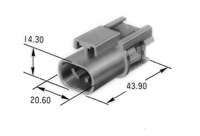 2 พิน เทา 2.8 มม. (ตัวผู้) #7029A