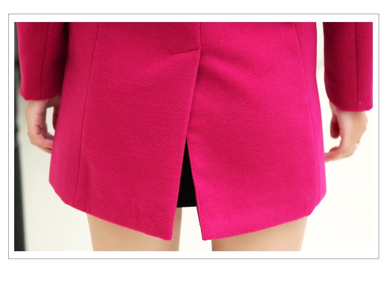 พร้อมส่ง - เสื้อโค้ทผ้าวูลกันหนาว CT162 (สีบานเย็น)