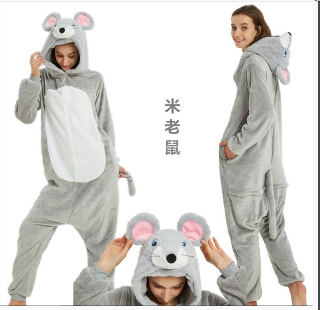ชุดนอนมาสคอต แฟนซี ผู้ใหญ่ หนู / mouse / rat