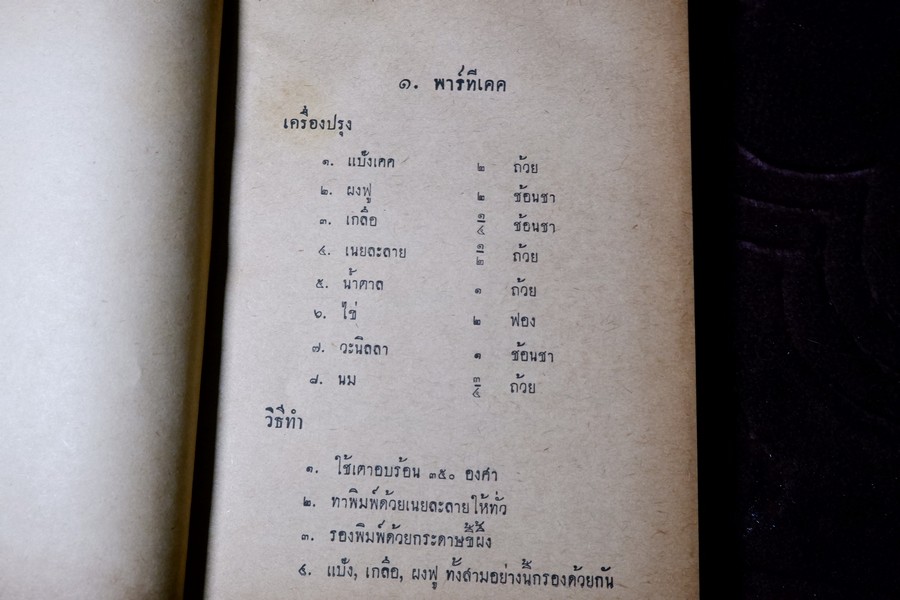วิธีทำขนมเคค โดย ม.จ.หญิง จันทร์เจริญ รัชนี ปกเเข็ง ปี 2503