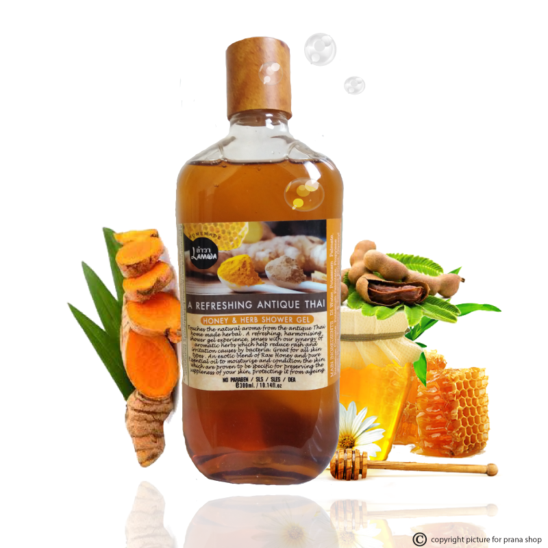[ผิวชุ่มชื้นเปล่งปลั่ง] Honey & Herbs Shower Gel เจลอาบน้ำ สูตรน้ำผึ้งสมุนไพร (300ml.)