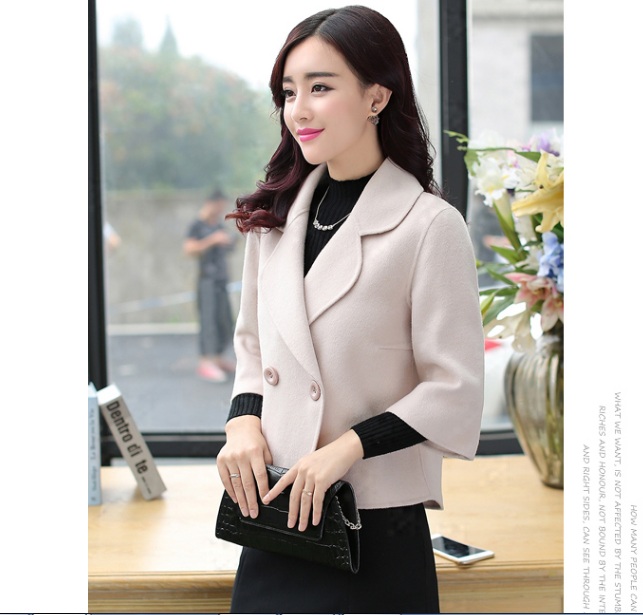 พรีออเดอร์ - เสื้อโค้ทผ้าวูลกันหนาว Pre - CT684 (สีครีม)