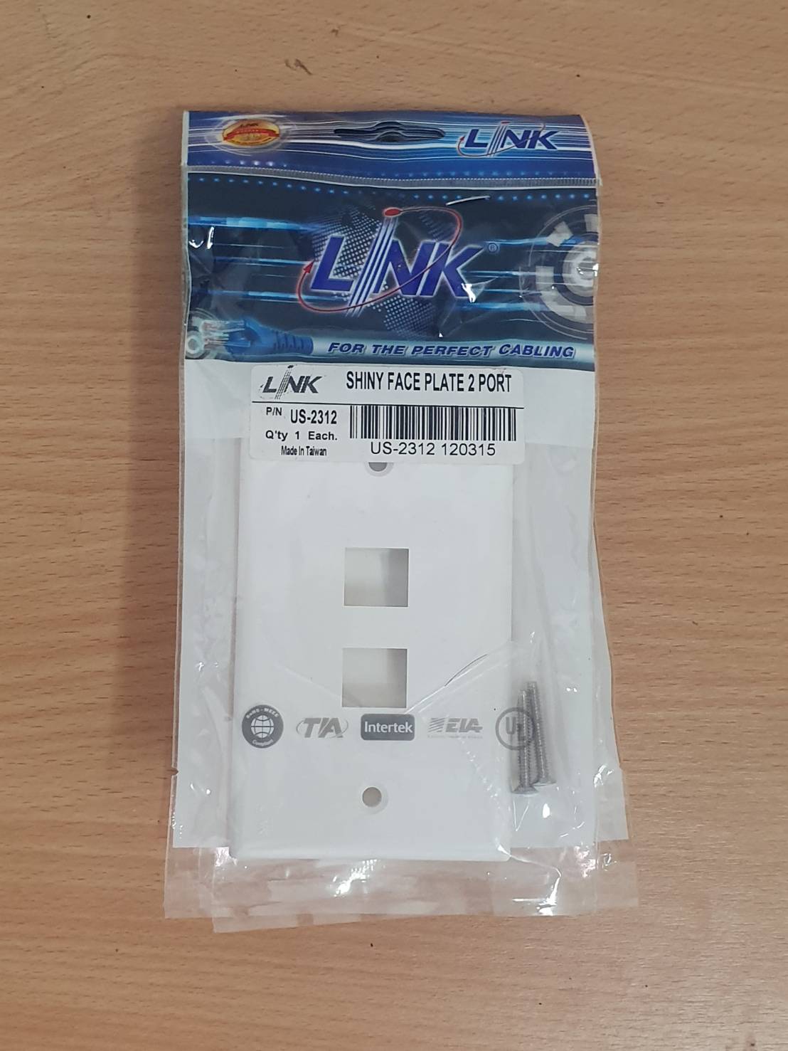 Face Plate หน้ากาก 2 ช่อง LINK (US-2312)