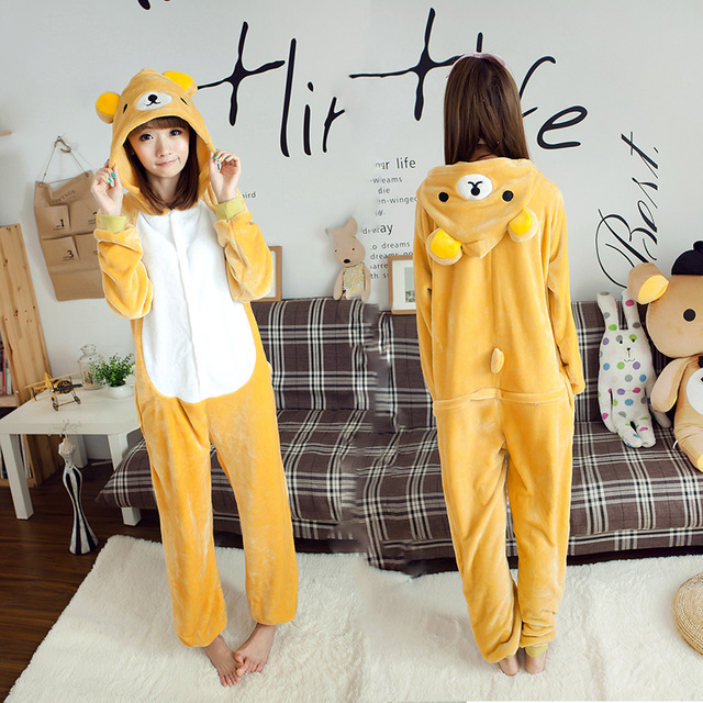 ชุดนอนมาสคอต / แฟนซี ผู้ใหญ่ หมี รีลัคคุมะ Rilakkuma