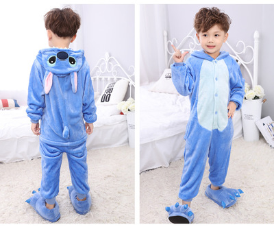 ชุดนอนมาสคอต / แฟนซี เด็ก สติช ฟ้า Blue Stich