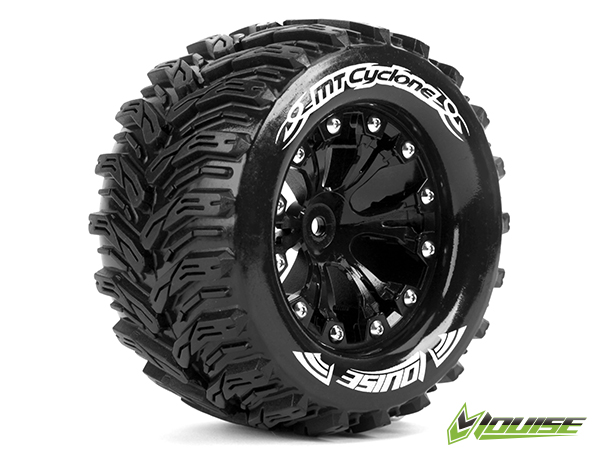 MT-Cyclone 2.8" Tires (Soft Compound), Mounted on Black 1/2" Offset Rim (2Pcs.)