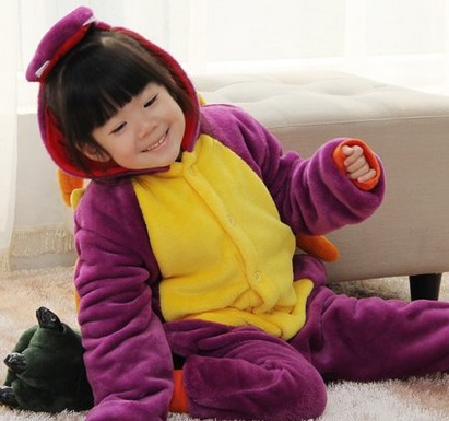 ชุดนอนมาสคอต / แฟนซี เด็ก มังกรม่วง (purple dragon)