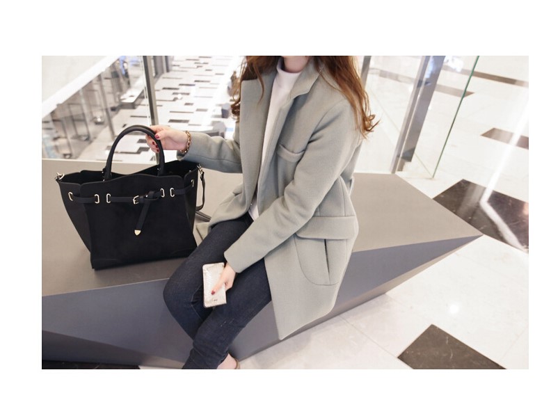 พร้อมส่ง - เสื้อโค้ทผ้าวูล CT171 (สีเทา)