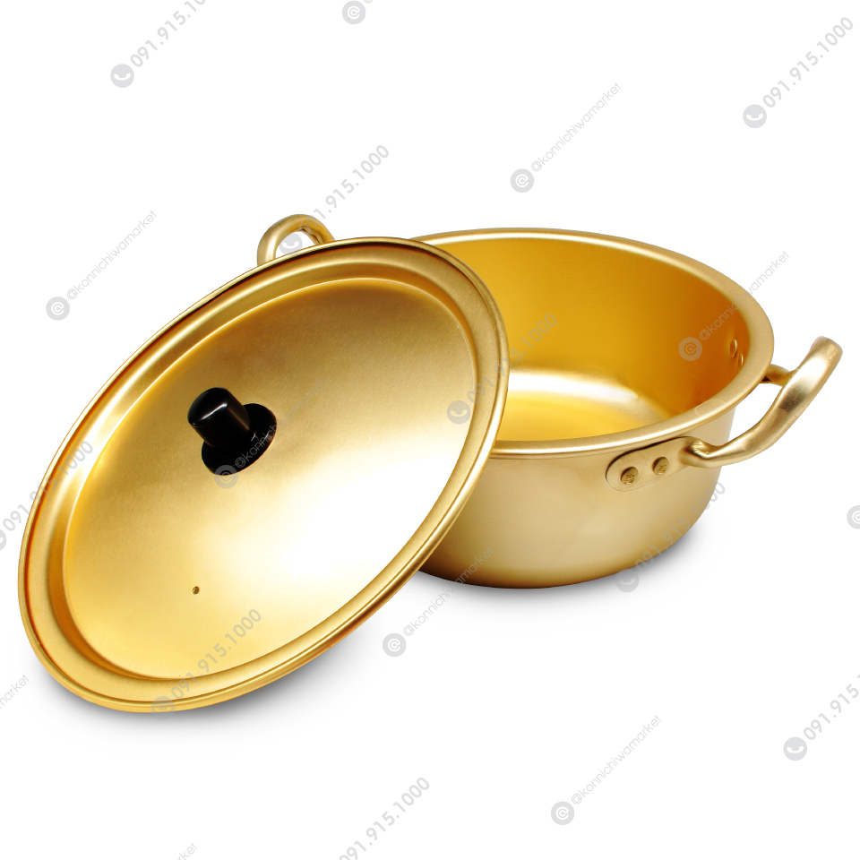 หม้ออลูมิเนียม : สีทองเหลือง (8 นิ้ว) / Aluminium Pot : Brass color (8 inches)