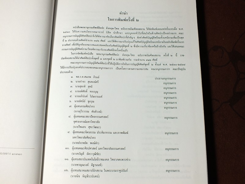 พจนานุกรมศัพท์ศิลปะ อังกฤษ-ไทย ฉบับราชบัณฑิตยสถาน ปกแข็ง 406 หน้า ปี 2541