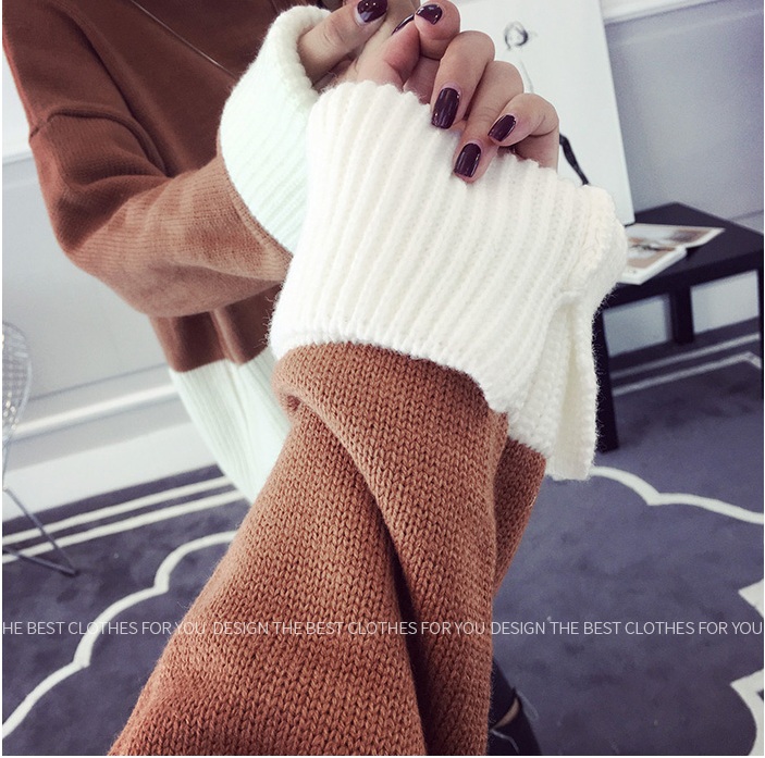 พรีออเดอร์ - เสื้อไหมพรมแฟชั่นทรงหลวม Pre - ST737 (สีน้ำตาล)