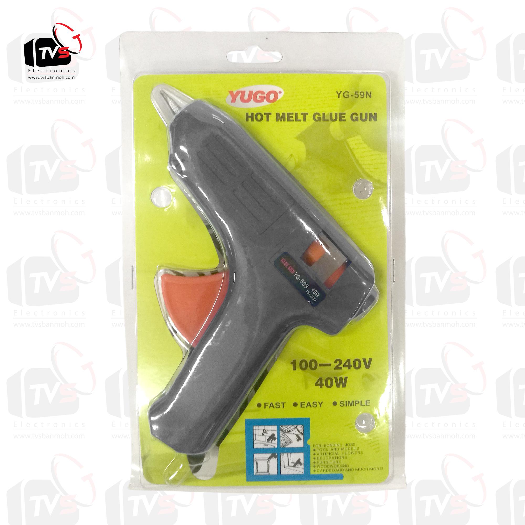 YUGO YG-59N ปืนยิงกาว ใช้กับกาวแท่งขนาดเส้นผ่าศูนย์กลาง 11mm 40W ด้ามสีดำ