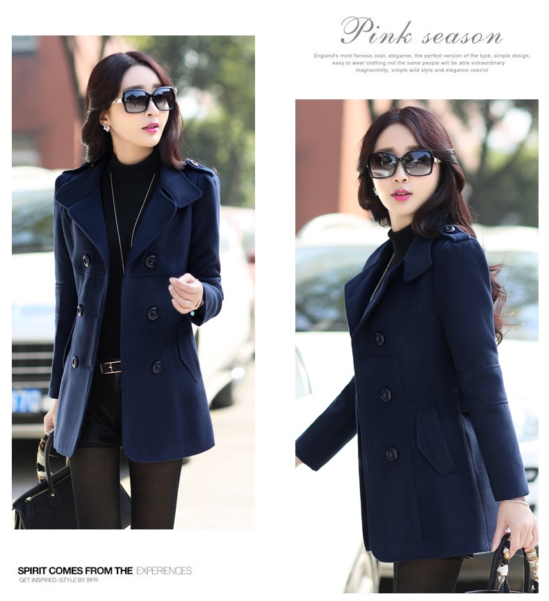 พร้อมส่ง - เสื้อโค้ทผ้าวูล CT127 (สีกรม)