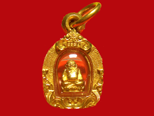 พระสังกัจจายน์จิ๋ว เนื้อเงินชุบทอง เลียมทอง