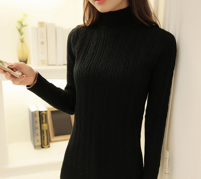 พรีออเดอร์ - เสื้อไหมพรมคอเต่า Pre - ST741 (ดำ)