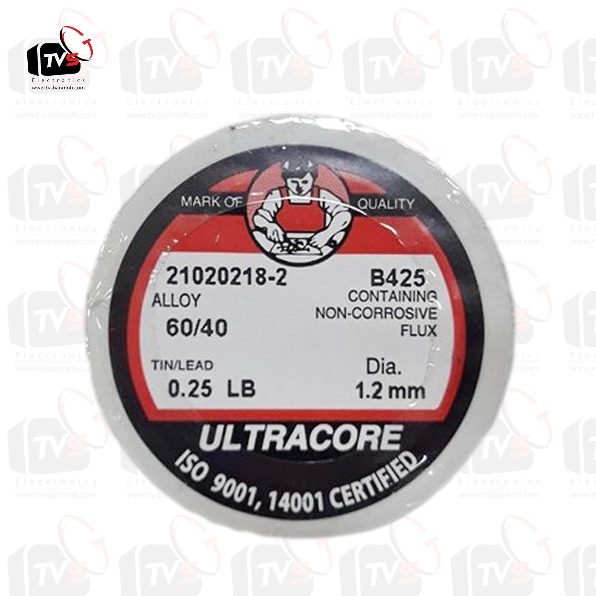 ULTRACORE แท้ ตะกั่วบัดกรีแบบม้วน ขนาดเส้น 1.2mm น้ำหนัก 0.25ปอนด์