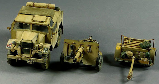 British 25 PDR.Field Gun&Quad Gun Tractor Canadian Ford F.G.T.