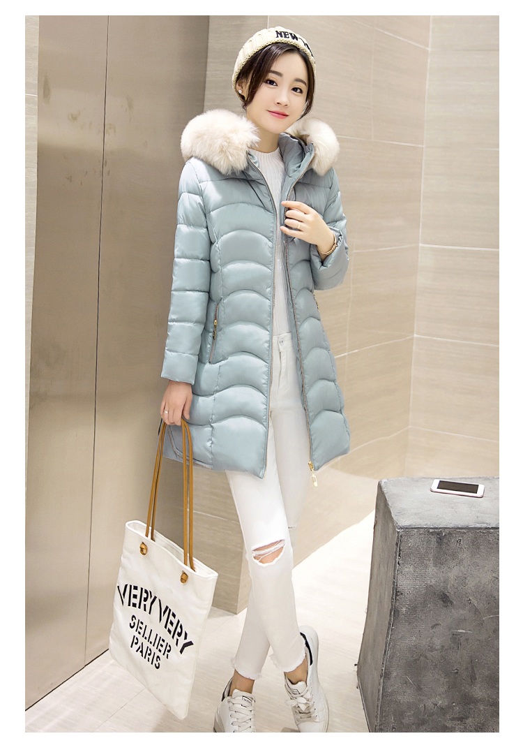 พรีออเดอร์ - เสื้อกันหนาวสไตล์เกาหลีบุนวม Pre - CT738 (สีฟ้าเทา)