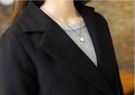 เสื้อโค้ทผ้าวูลกันหนาว Pre - CT646 (สีดำ)