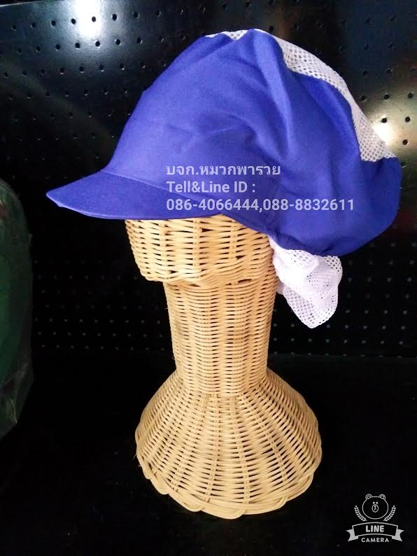 หมวกคลุมผมตาข่ายบน เสริมเน็ตท้ายทอย หมวกแม่ครัว หมวกโรงงาน หมวกคลุมผมเสริมเน็ต มีทั้งผ้าโซล่อนและผ้าโทเร