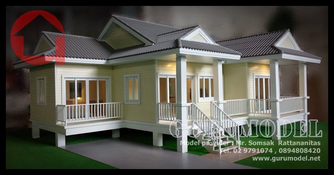 โมเดลบ้านน็อกดาวน์ MHB01 สเกล 1:25 แบบเปิดโชว์ มีไฟ