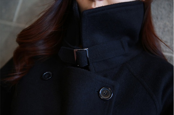 พรีออเดอร์ - เสื้อโค้ทผ้าวูลกันหนาว Pre - CT615 (สีกรม)