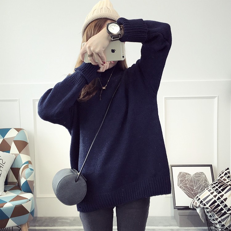 พร้อมส่ง - เสื้อไหมพรมแฟชั่นแขนยาว ST664 (สีกรม)