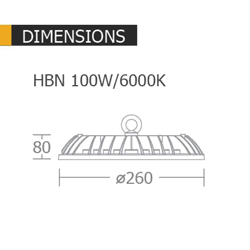 โคมไฟไฮเบย์ 100w HBN ยี่ห้อ BEC