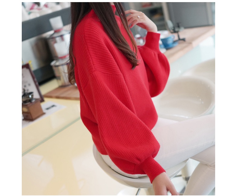 พร้อมส่ง - เสื้อไหมพรมแฟชั่น ST143 (สีแดง)