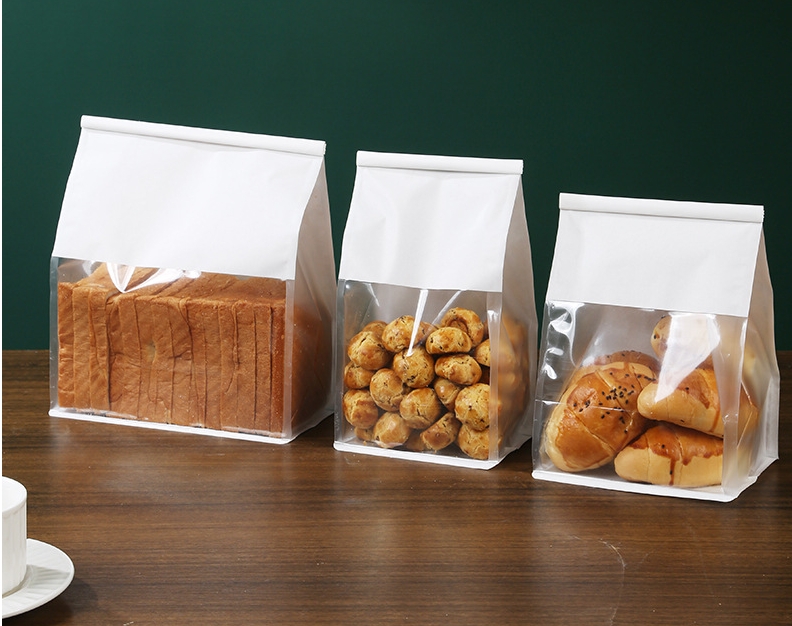 ถุงขนมปัง หน้าใสคราฟท์สีขาว (แพ็ค 50 ใบ)