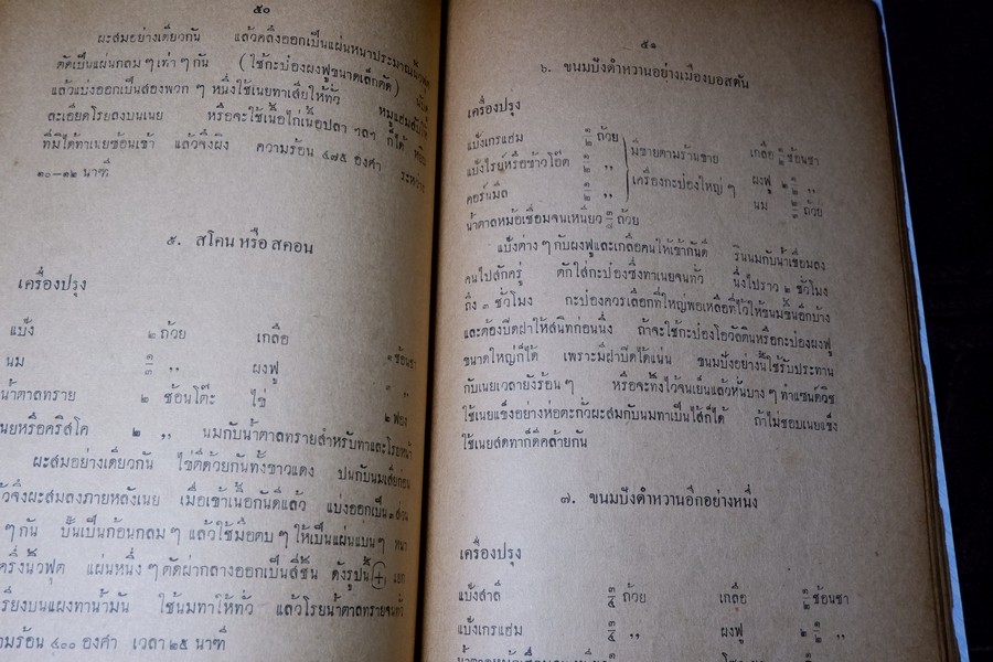 ตำราทำขนม สำหรับเลี้ยงน้ำชา เเละ ขนมปังปรุงต่างๆ โดย มจ.สิบพันพารเสนอ โสณกุล ปี 2493 (ทำปกมาใหม่)