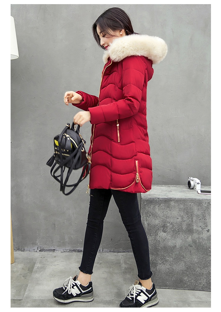 พรีออเดอร์ - เสื้อกันหนาวสไตล์เกาหลีบุนวม Pre - CT740 (สีแดง)