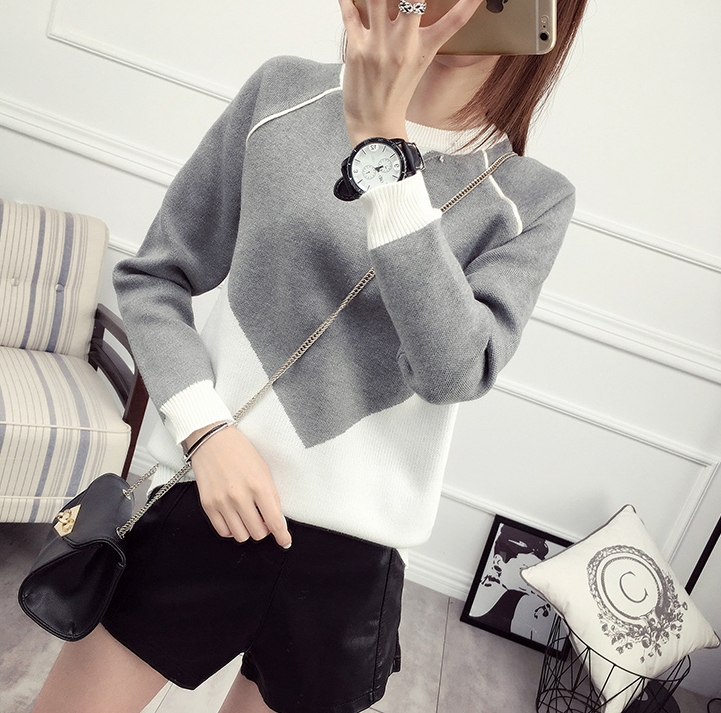 พร้อมส่ง - เสื้อไหมพรมแขนยาว ST185 (สีเทา)