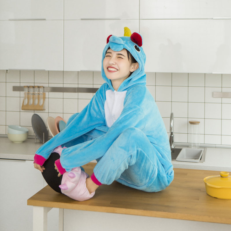 ชุดมาสคอต ผู้ใหญ่ ม้า ยูนิคอร์น ฟ้า (โพนี่)