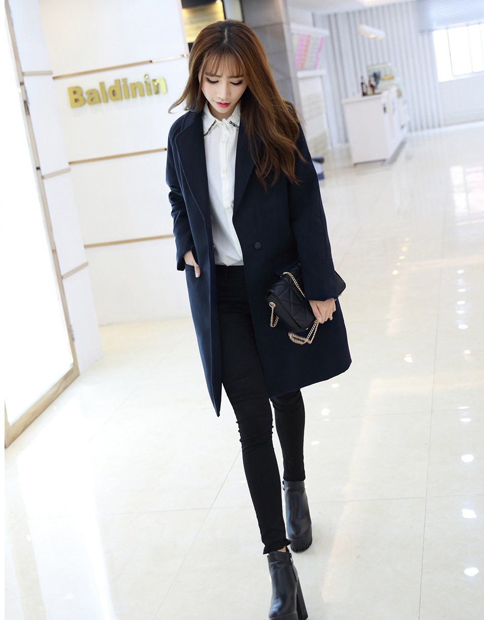 พรีออเดอร์ - เสื้อโค้ทผ้าวูลกันหนาว Pre - CT640 (สีกรม)