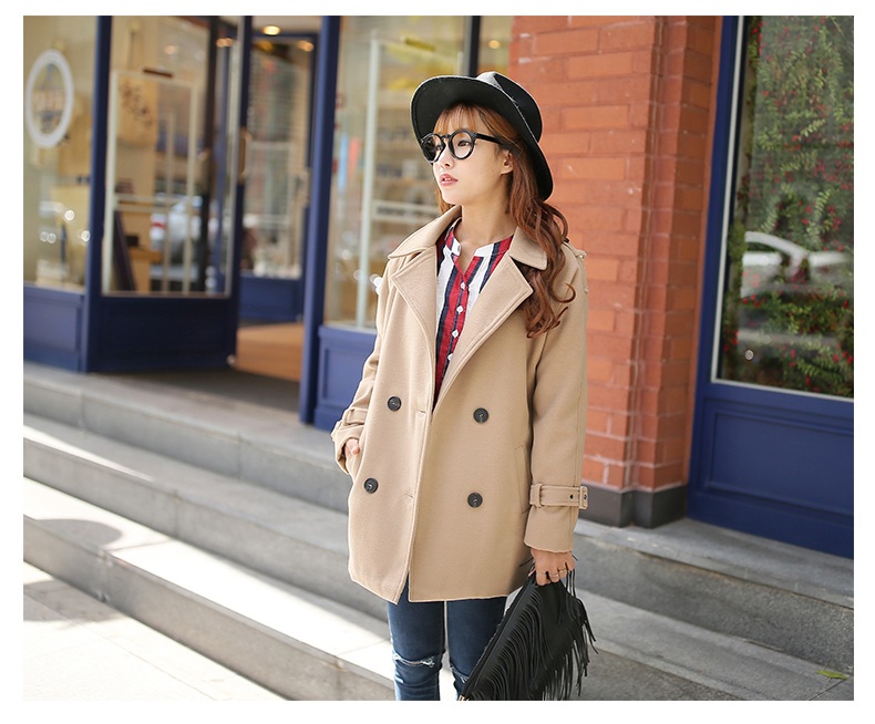 พรีออเดอร์ - เสื้อโค้ทผ้าวูลกันหนาว Pre - CT625 สีน้ำตาล